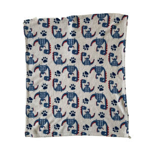 Cutie Pie Mommy Baby Dino Dinosaur Fleece Baby Blanket Lovey Blue Red White Feet